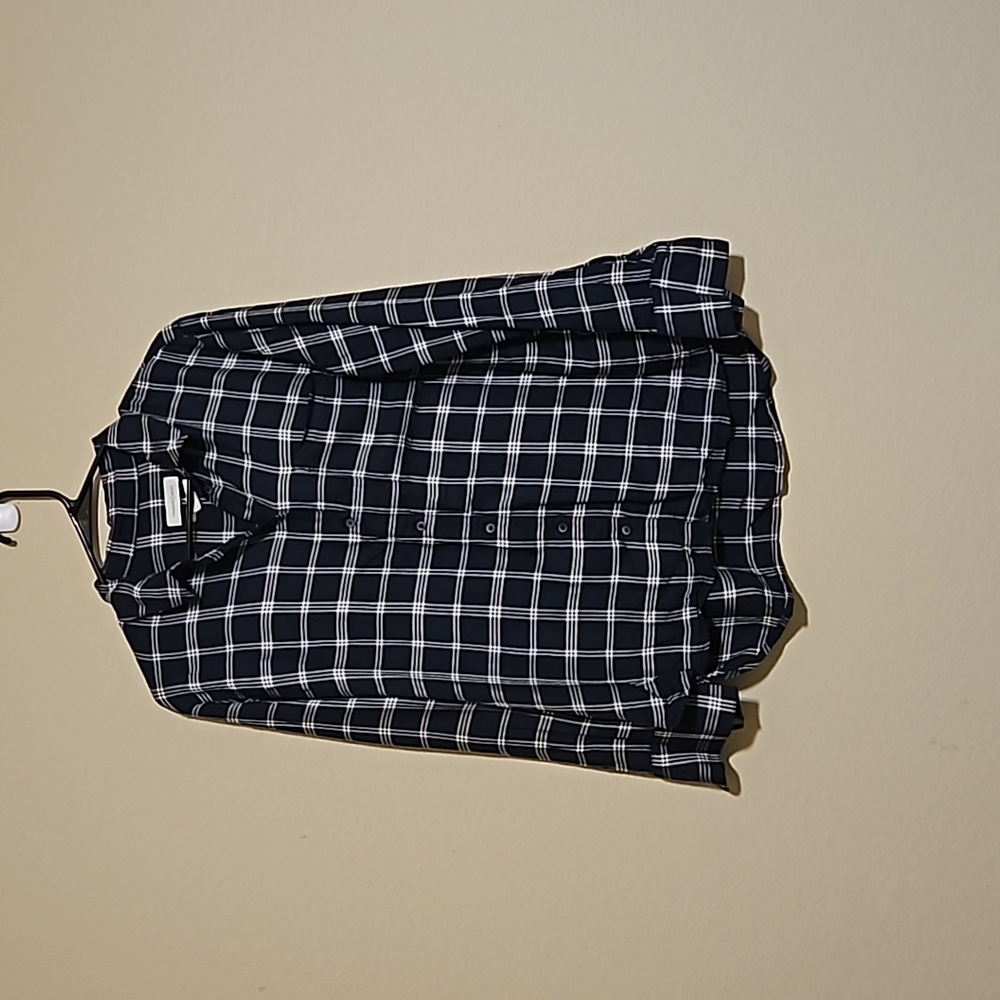 Blue and white plaid flannel